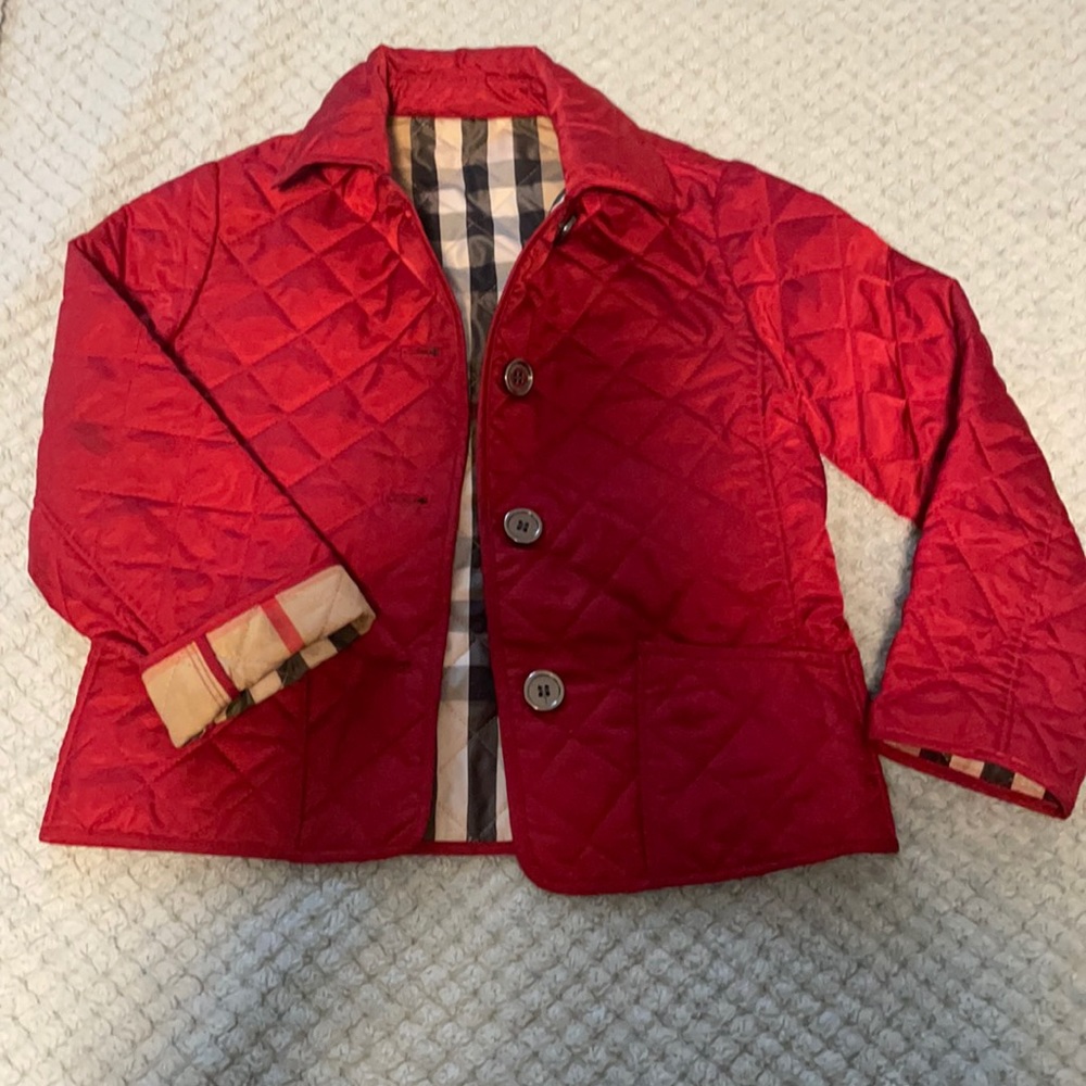 Burberry jacket red , excellent conditions .